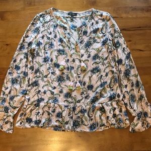 Jessica Simpson Boho Hesti Peasant Blue Top Sz. S